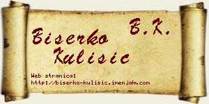 Biserko Kulišić vizit kartica